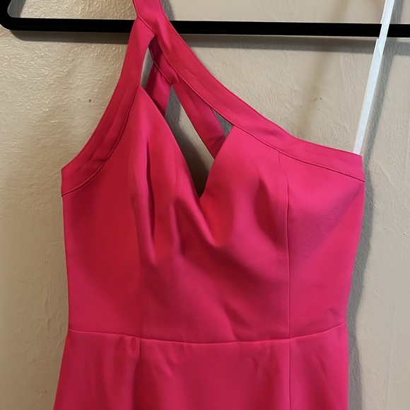 NBD x the Naven Twins Hot Pink One Shoulder Asymmetrical Mini Dress XS - Picture 4 of 13